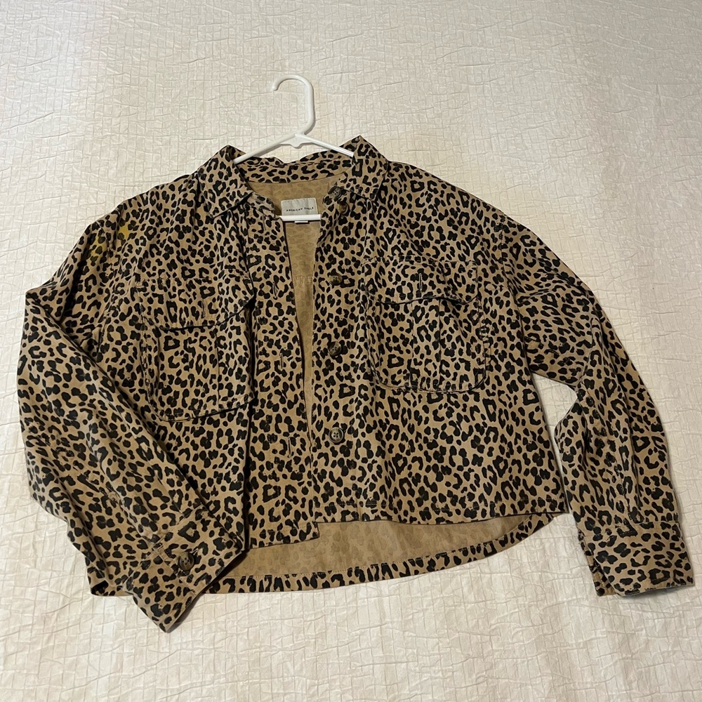 Cropped Cheetah Print Jacket